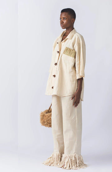 Eki Kere Earthy Raffia Shirt